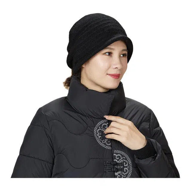 恒源祥 柔软舒适 冬季保暖 羊毛 绒线帽 女款