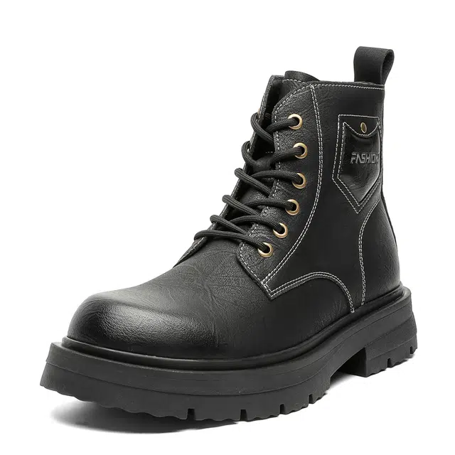 健休 二层牛皮 舒适个性 马丁靴 男款