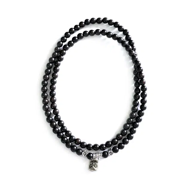 琉堇 狮来运转招财醒狮文玩佛珠手饰 过手留香复古禅意串珠链 原木老料沉水级 父亲车载女友送礼礼盒装#好运 黑檀 手串 男女同款情侣款