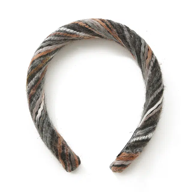 如花梦 压发发卡高颅顶秋冬头饰美拉德复古彩虹色毛线编织宽边 布艺 发箍 女款