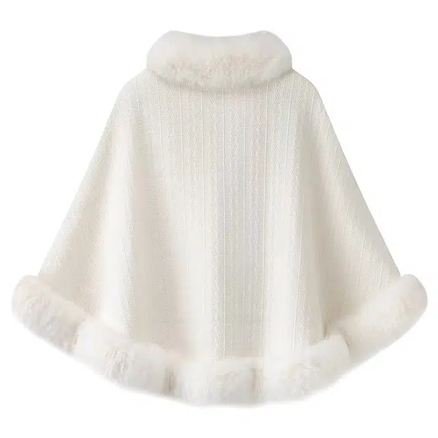 浪莎 温柔绝美仙女加厚披肩女生旗袍汉服文艺风保暖毛绒领新中式外搭开衫斗篷 礼盒装 披肩 女款