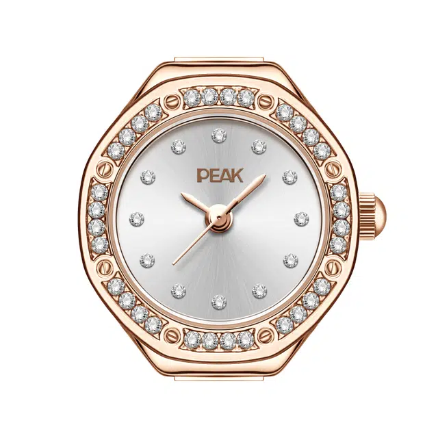 匹克长情系列戒指手表 迷你版小香风轻奢感可调节小众带钻指环 石英机芯 精钢表带 国表 男女同款 白色表盘 可看时间防水防摔