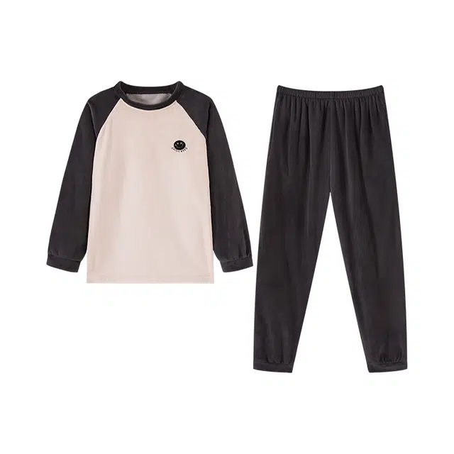 欧诗帛 保暖亲肤舒适长袖长裤睡衣套装 男款 图片色