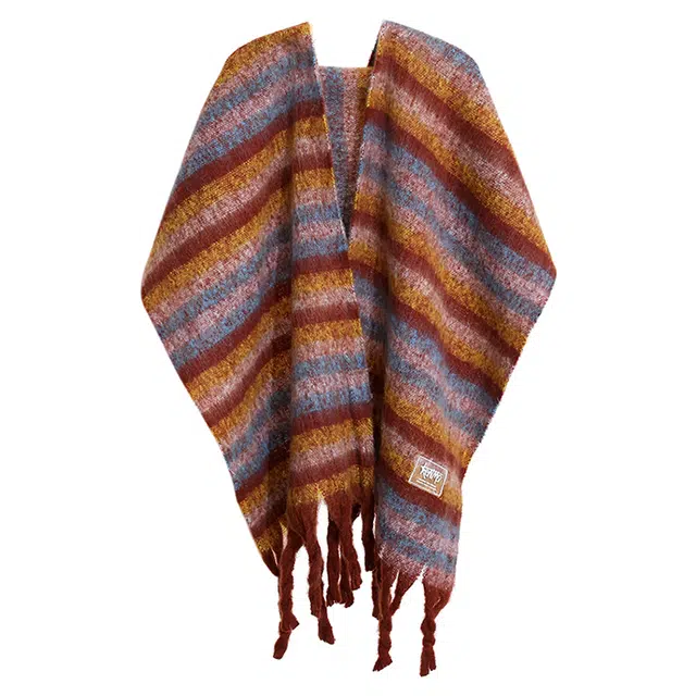 肯默 多巴胺流苏 保暖亲肤 两用 时尚潮流 绒线围巾 男女同款情侣款