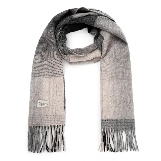 肯默 渐变拼色流苏 街头时尚 小标保暖锁温 羊毛 绒线围巾 男女同款情侣款