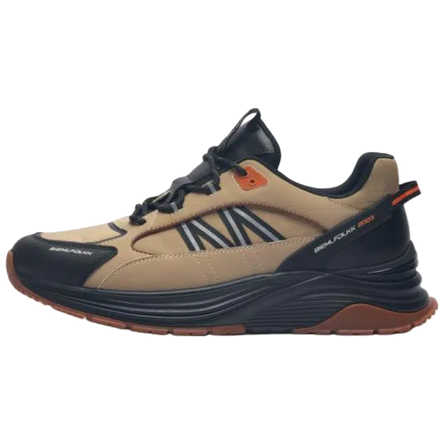 比音勒芬 合成革 圆头系带 低帮 生活休闲鞋 男款