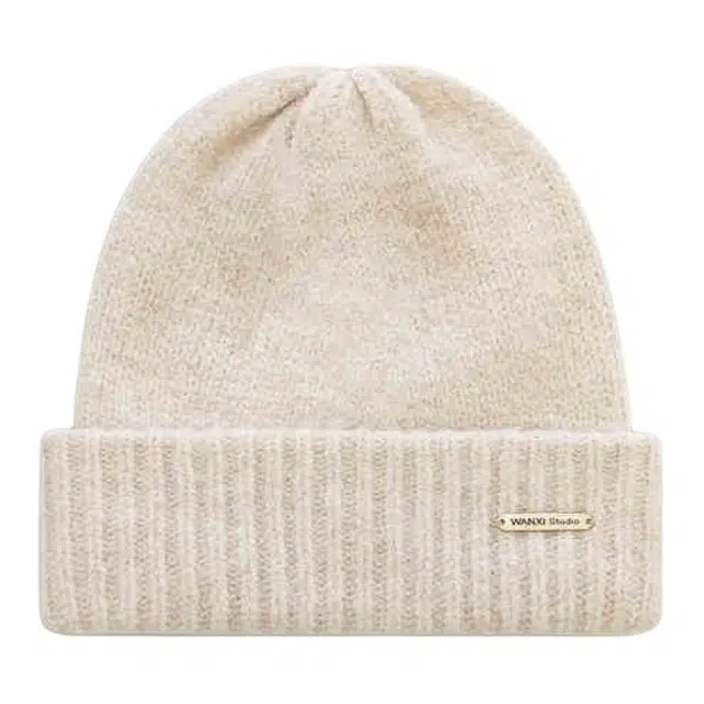 木林森 韩版日系百搭大头围秋 保暖护耳纯色显脸小休闲简约 毛线 绒线帽 男女同款情侣款