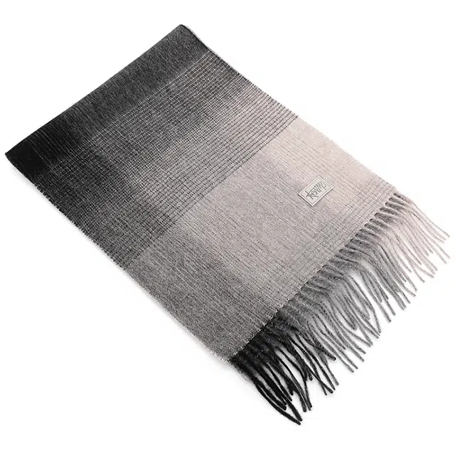 肯默 渐变拼色流苏 街头时尚 小标保暖锁温 羊毛 绒线围巾 男女同款情侣款