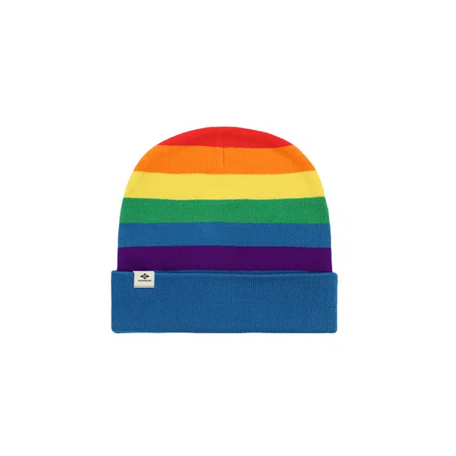 俞兆林 秋冬保尚个性百搭彩虹条纹针织 腈纶 绒线帽 男女同款情侣款