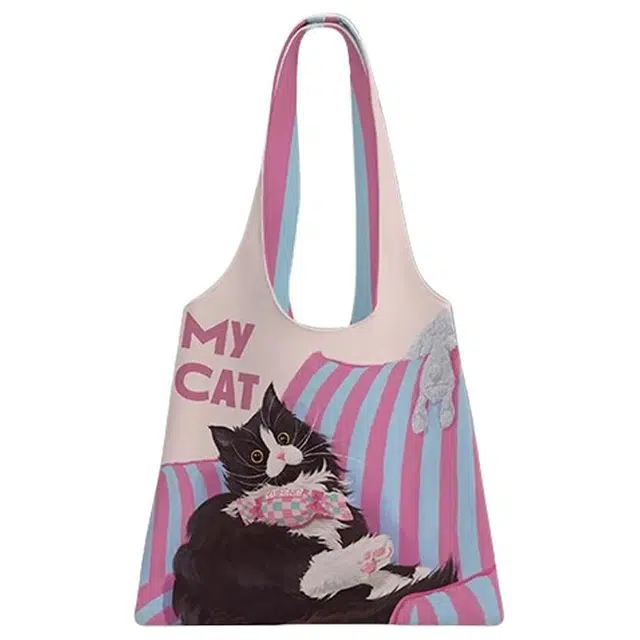 奥松 家用雨枫韩系慵懒风设计师上班通勤高级感 绒面科技布 单肩包 男女同款情侣款 粉红色