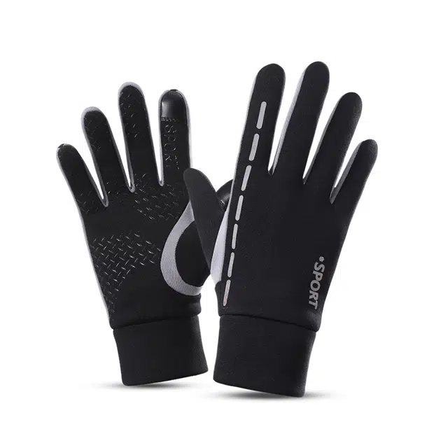 南极人 冬季骑车保暖加绒厚户外登山开车防滑防风触屏防寒 加厚 手套 男款