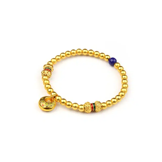 谧月珠宝 步步生莲 新中式国潮福满人间民族风 久不掉色古法莲花转运珠 高级优雅复古小众百搭 合金 手串 男女同款情侣款