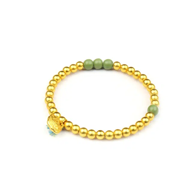 谧月珠宝 招财纳福 新中式国潮可爱精致优雅祥云平安锁百搭创意设计高级感古典高雅出勤游玩必备好运 合金 手串 男女同款情侣款