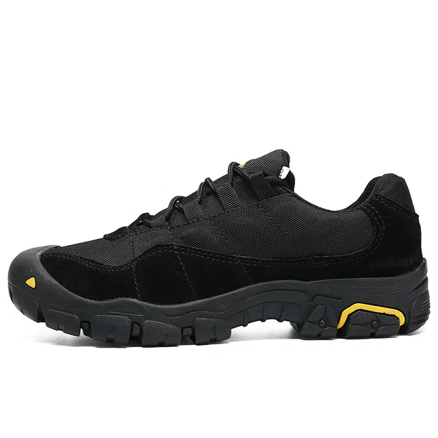 依米奴 牛皮革 秋冬鞋子男款 舒适轻盈 防滑耐磨 加绒保暖 登山户外运动通勤百搭潮流  休闲鞋