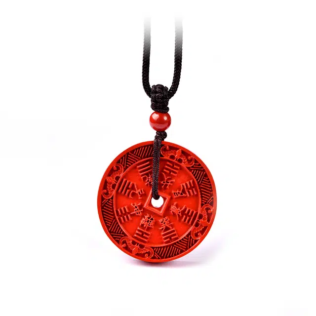 【平安福运】 灵菲 真品高级感山鬼花钱高含量红砂#好运 再造辰砂朱砂 吊坠 男女同款情侣款