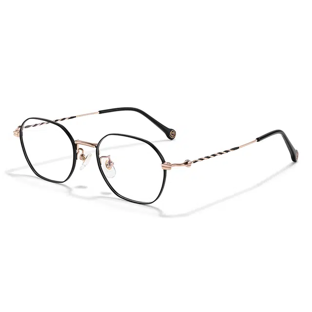 佐川 时尚超轻钛高度数近视眼镜框 多边形小框厚边 钛 不规则形 光学镜架 男女同款情侣款