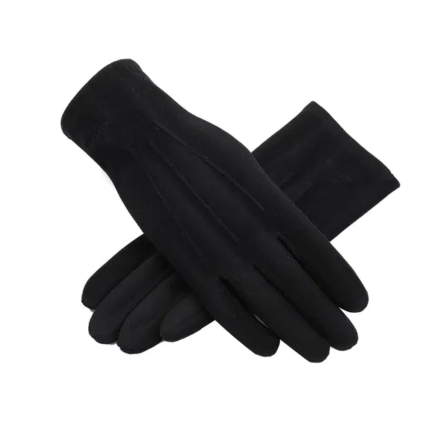 浪莎 秋冬季户外出行骑行防风保暖开车登雪山滑雪内胆触屏防风简约百搭 有弹力 手套 女款