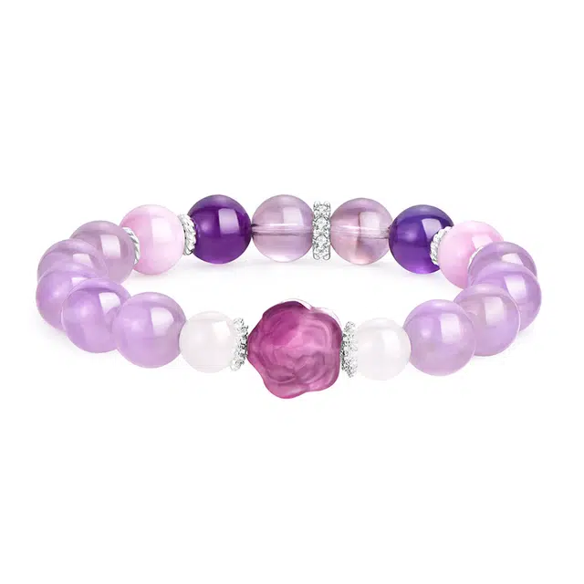 【爱情美满】 金六福吉祥 紫藤幽梦紫 新中式国潮风高级感精致百搭优雅诸事顺利纳福转运#好运 水晶 手串 男女同款情侣款