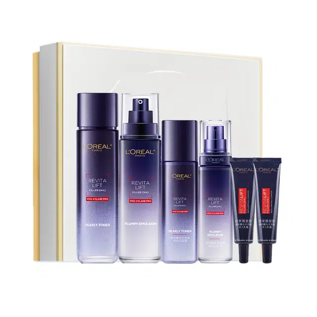 欧莱雅 玻色因水乳面霜护肤套装 补水 六件套