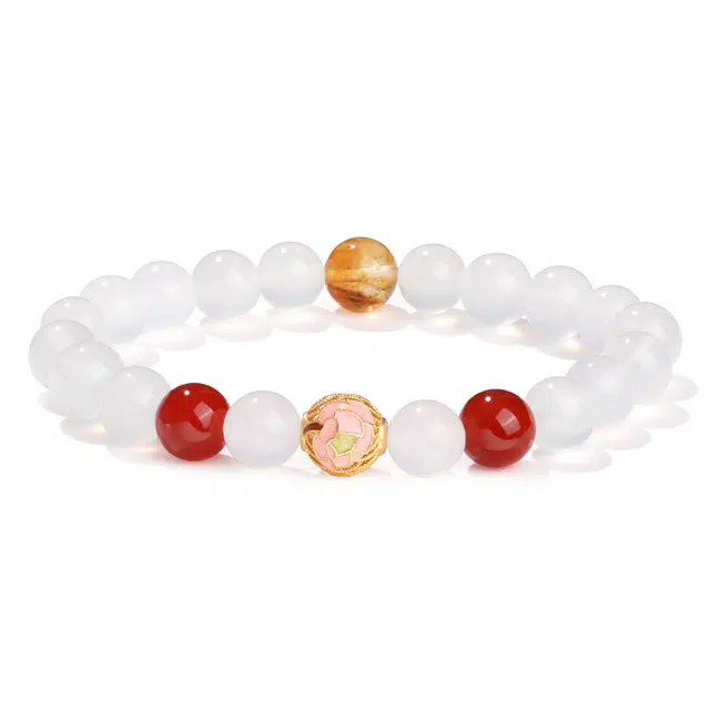 老凤祥 玉见倾心 招桃花转运珠 新中式国潮轻奢气质百搭优雅小众设计#好运 玉髓 手串 女款