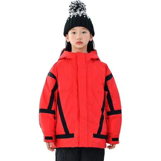 雅鹿羽绒服 拼色连帽保暖舒适长袖 儿童款