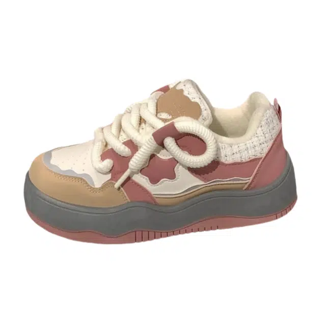 小鹿米利 时尚 保暖 低帮 板鞋 女款 卡其