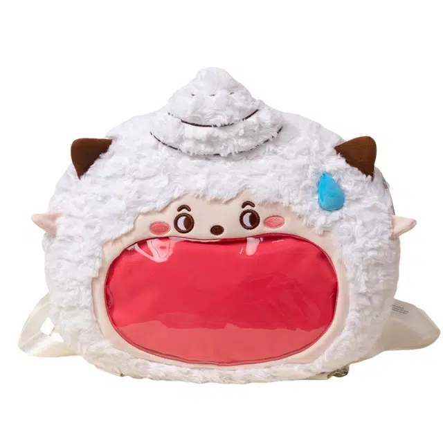 巢品 卡通懒羊羊大嘴痛包 喜羊羊手提斜跨包托特包双肩背包 治愈 玩偶周边