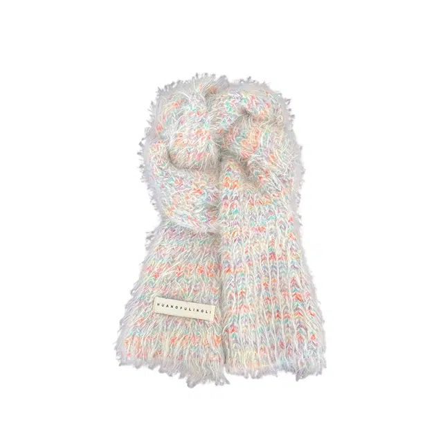 浪莎 彩色豆豆蓬松冬季保暖针织亲肤 绒线围巾 男女同款情侣款