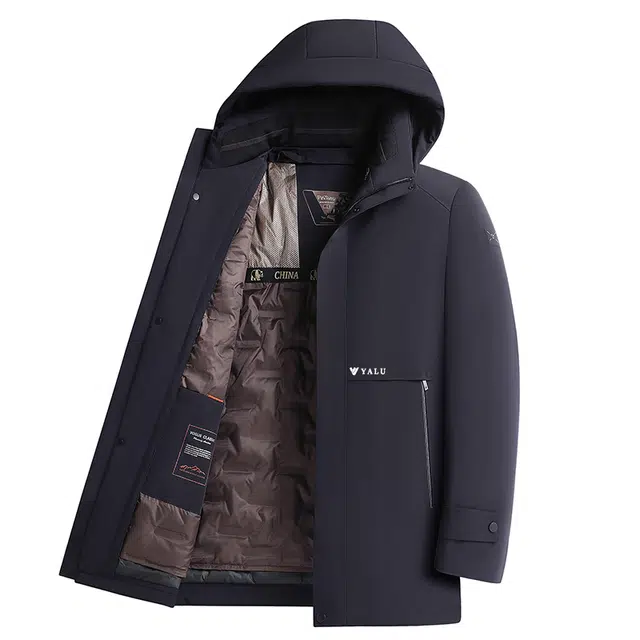 雅鹿 简约可脱卸帽纯色加厚防风百搭休闲保暖羽绒服 男女同款
