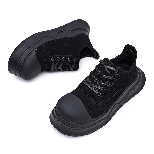 年走索 复古翘头纯色百搭丑萌大头鞋 低帮 板鞋 男女同款