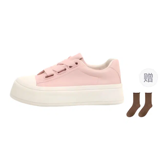小鹿米利 小众原创软妹大头百搭学生 低帮 板鞋 女款 粉色