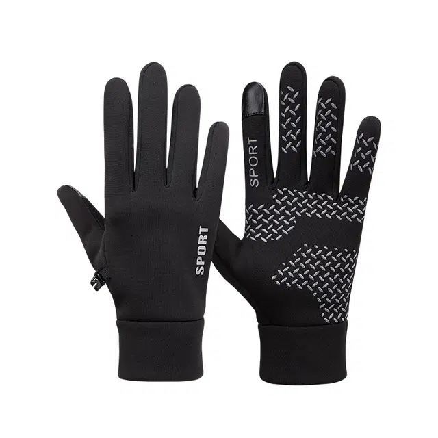 南极人 骑行防风防泼水加绒可触屏户外运动登山防滑防寒 聚酯纤维 保暖手套 男款