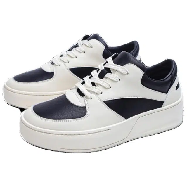 百伦韩 牛剖层革 简约时尚百搭 低帮 板鞋 男款 黑白色