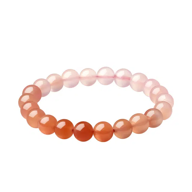 周大生 万物有灵素玉手饰小众精致显白红渐变饰品上班上学通勤百搭贵气感表白纪念日生日好礼 玛瑙 手串 女款