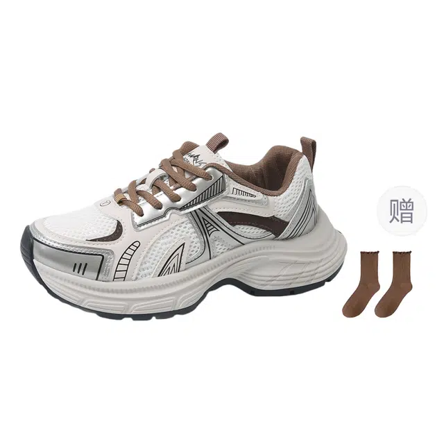 小鹿米利 浅口韩版复古厚底运动 防滑耐磨包裹性增高保暖 低帮 老爹鞋 女款