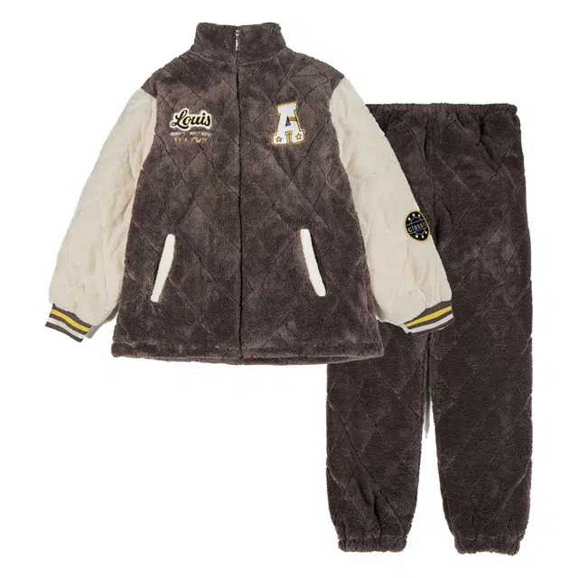 莫代尔 秋冬时尚夹层保暖蓄热上衣透气不闷热细腻储温简约亲肤舒适家居服可外穿下衣睡衣套装 男女同款