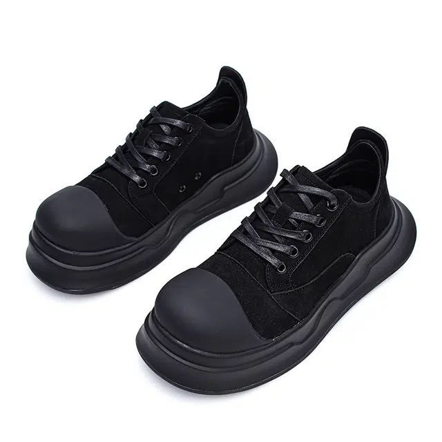 年走索 复古翘头纯色百搭丑萌大头鞋 低帮 板鞋 男女同款