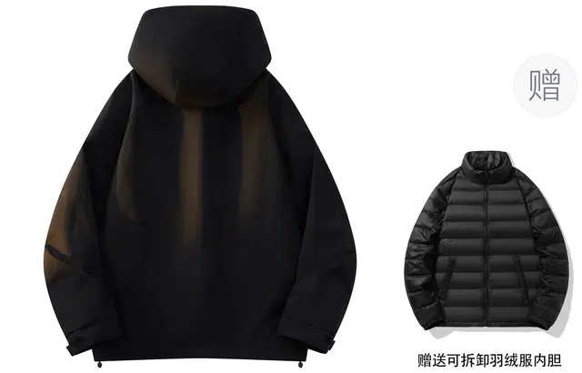 雅鹿  全天候三合一登山露营户外抓绒可拆卸内胆宽松舒适连帽  防水防风速干冲锋衣 男女同款 浅绿