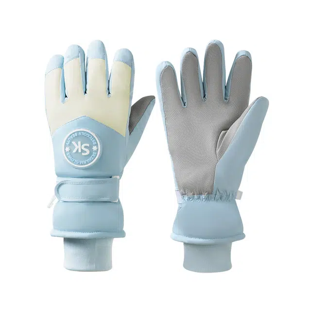 南极人 冬季加绒厚保暖防泼水触屏东北户外骑行玩雪登雪山滑雪防风防寒 加厚 运动手套 女款