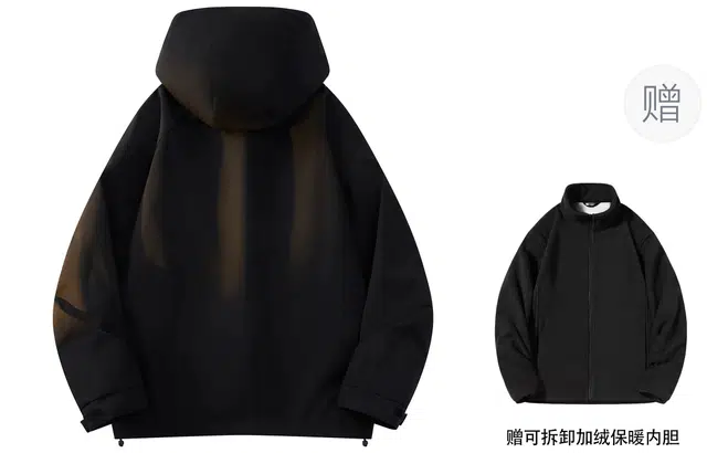 雅鹿  全天候三合一登山露营户外抓绒可拆卸内胆宽松舒适连帽  防水防风速干冲锋衣 男女同款 浅绿