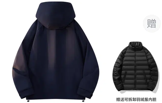 雅鹿  全天候三合一登山露营户外抓绒可拆卸内胆宽松舒适连帽  防水防风速干冲锋衣 男女同款 浅绿