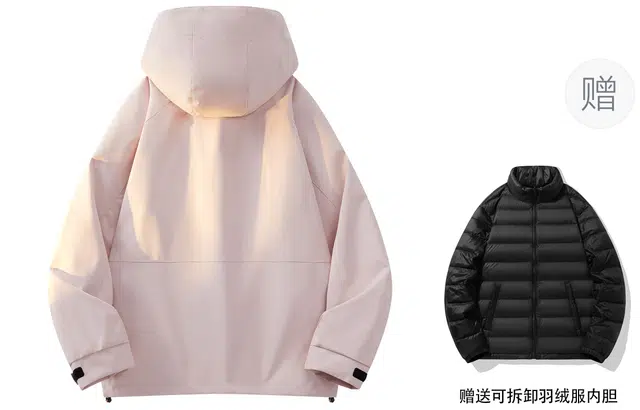 雅鹿  全天候三合一登山露营户外抓绒可拆卸内胆宽松舒适连帽  防水防风速干冲锋衣 男女同款 浅绿