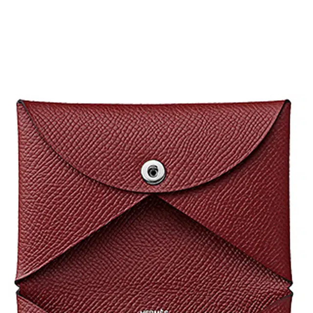 HERMES Calvi Logo Epsom 55 RougeH