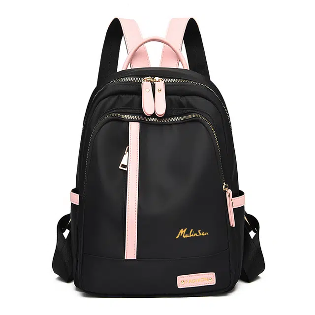 木林森 大容量韩版百搭学院风 牛津布 双肩包 男女同款情侣款 黑色/粉色/绿色