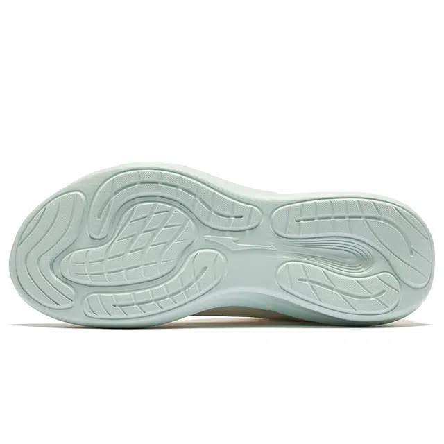 鸿星尔克 舒适透气 织物减震回弹 低帮跑步鞋 女款 微晶白冰清绿