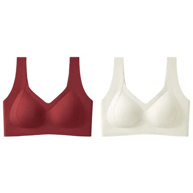帕兰朵 无痕透气舒适开肩美背防下垂拖矫正收副乳塑身文胸 女款 组合装