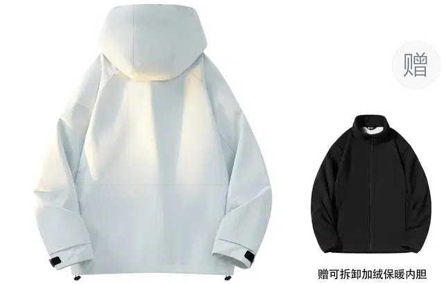 雅鹿  全天候三合一登山露营户外抓绒可拆卸内胆宽松舒适连帽  防水防风速干冲锋衣 男女同款 浅绿