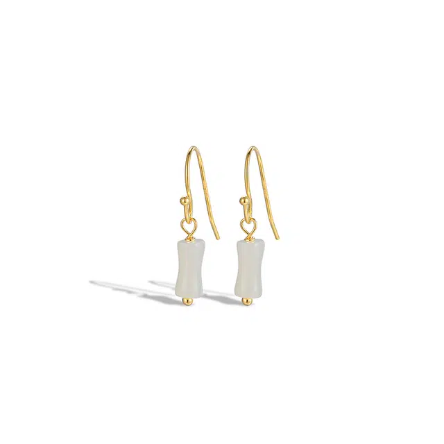 阡陌 竹节 新年节节高升 好运常伴万事顺遂 新中式国风 气质优雅古雅 玉髓 耳环 女款