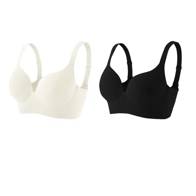 新世家族 无痕大码性感收副乳聚拢无钢圈舒适透气一片式文胸 女款 组合装