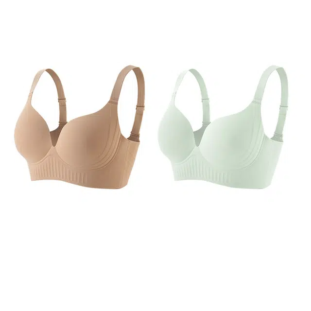 新世家族 简约无痕收副乳聚拢无钢圈舒适透气一片式文胸 女款 组合装
